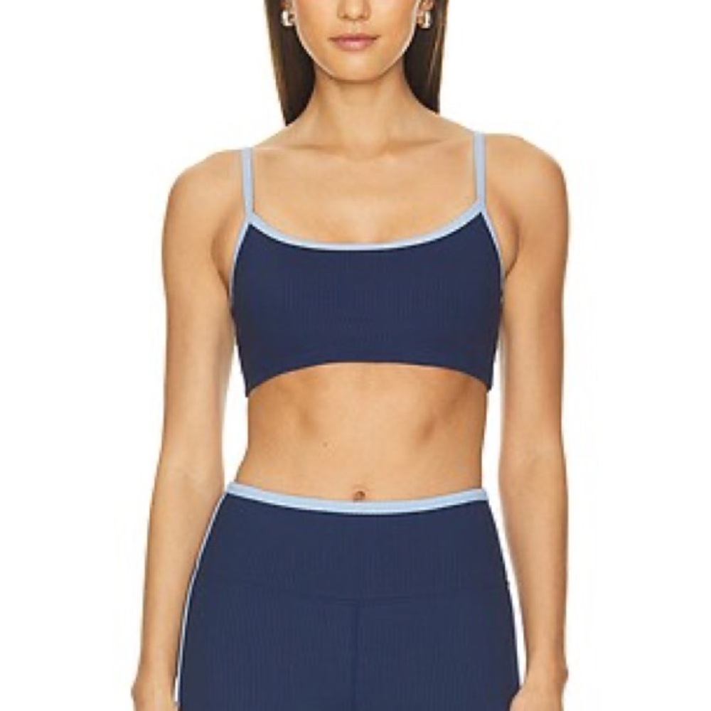 Year of Ours Navy and Light Blue Sports Bra